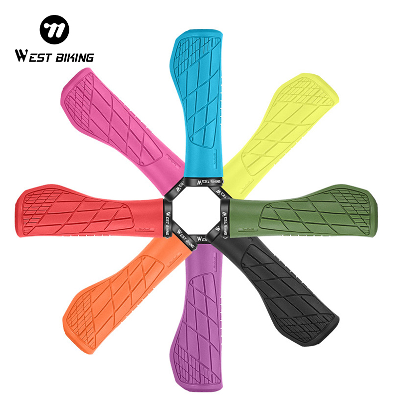 3D Printing Grip - WEST BIKING Veelkleurige fietsgrepen Antislip Schokabsorptie