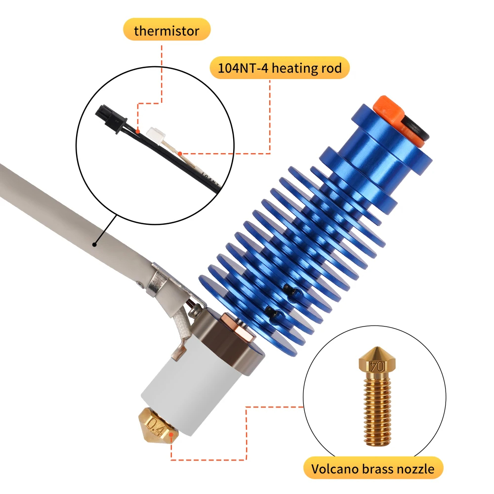 Volcano Hotend Kit 24V 60W voo - 3D Printing Ender recensie en prijs